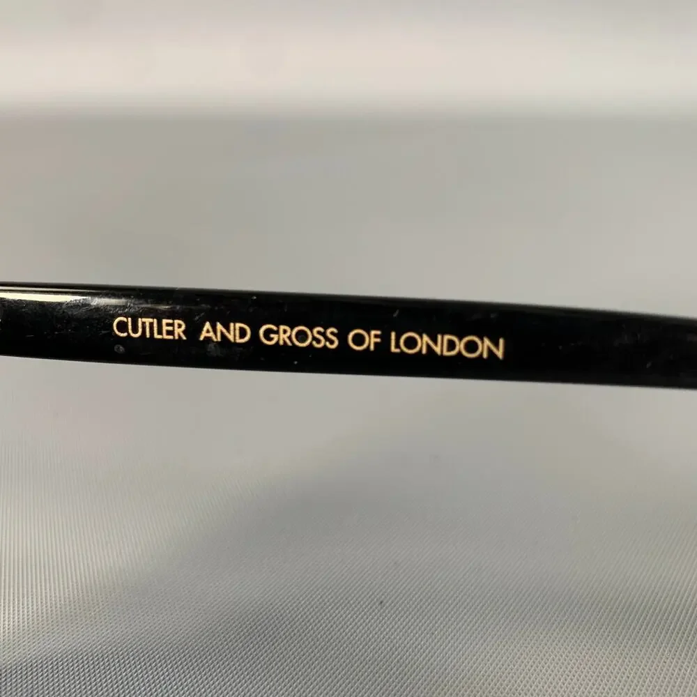 CUTLER AND GROSS Black Dark brown Acetate Sunglasses